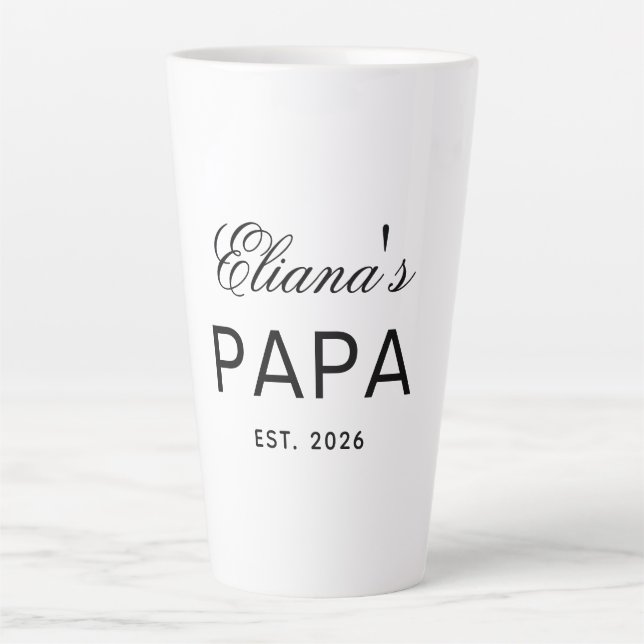 Benutzerdefinierter Text Papa Latte Tasse Geschenk (Vorderseite)
