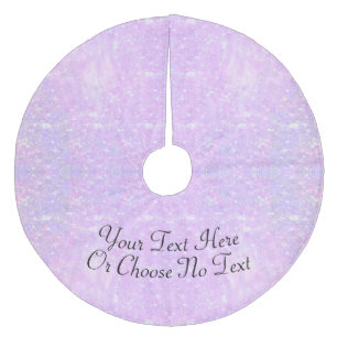 Benutzerdefinierter Text/ Pastel Lila Pink Glitzer Fleece Weihnachtsbaumdecke