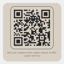 Benutzerdefinierter Text Pastell Creamy Vanilla QR Quadratischer Aufkleber