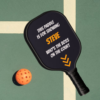 Benutzerdefinierter Text Personalisiert Schwarz Pickleball Schläger