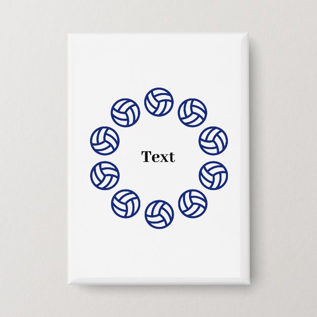 Benutzerdefinierter Text Personalisierter Volleyba Button (Vorderseite)
