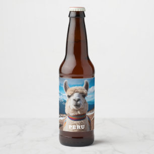 Benutzerdefinierter Text Peru Llama Bierflaschenetikett
