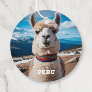 Benutzerdefinierter Text Peru Llama Geschenkanhänger