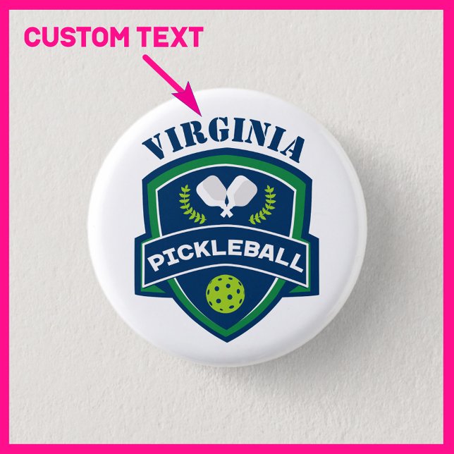 Benutzerdefinierter Text Pickleball Button (Custom text pickleball button. Nice affordable little gift for all pickleball players.  )