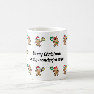 Benutzerdefinierter Text Pickleball Weihnachten Kaffeetasse