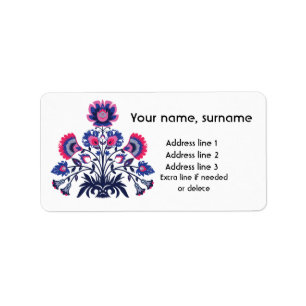 💙 💜 Benutzerdefinierter Text Polnische Folklore Adressaufkleber