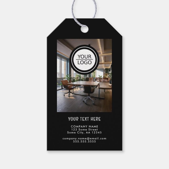 Benutzerdefinierter Text-QR-Code Foto für Unterneh Geschenkanhänger (Vorderseite)