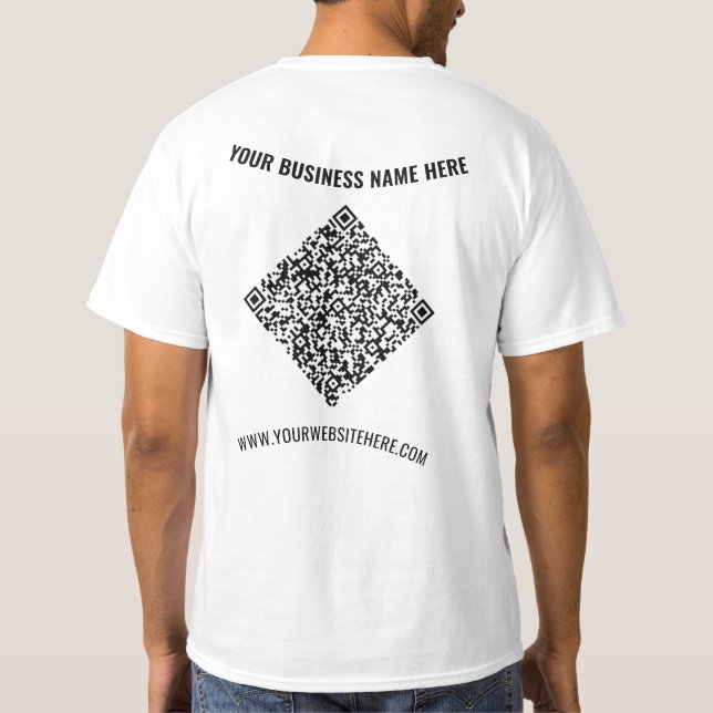 Benutzerdefinierter Text-QR-Code-T - Shirt für Ihr (Rückseite)