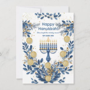 Benutzerdefinierter Text Radiant Hanukkah Blooms Feiertagskarte