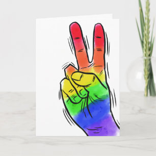 Benutzerdefinierter Text Rainbow Peace Grußkarte Karte