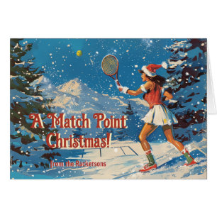 🎾🎄Benutzerdefinierter Text, Retro-Tennis-Schnees
