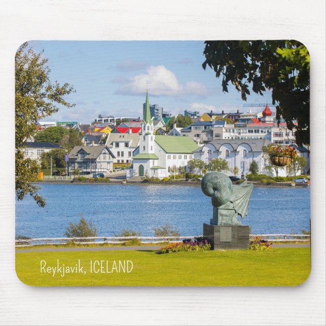 Benutzerdefinierter Text Reykjavik, Island Mousepad (Vorne)