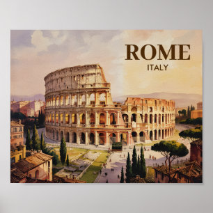 Benutzerdefinierter Text Rom Italien Kolosseum Ret Poster