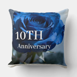 Benutzerdefinierter Text - Romantische blaue Rose Kissen