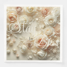 Benutzerdefinierter Text Romantische Blumenkunst m Serviette