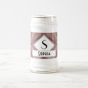 Benutzerdefinierter Text/Rose Bierglas