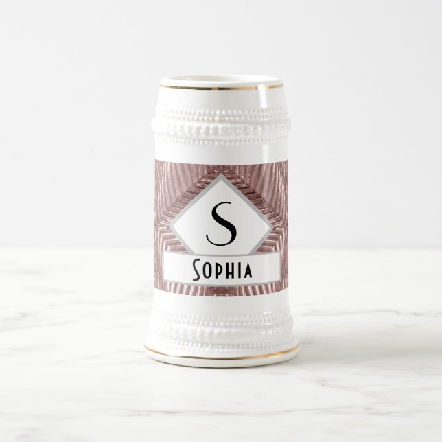 Benutzerdefinierter Text/Rose Bierglas (Mittel)