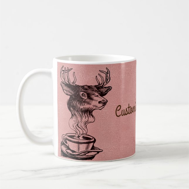 Benutzerdefinierter Text/Rose Gold Blush Metallisc Kaffeetasse (Links)