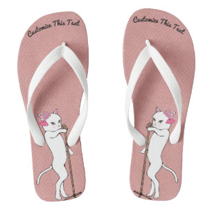 Benutzerdefinierter Text / Rose Gold Glitzer Vinta Flip Flops
