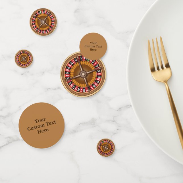 Benutzerdefinierter Text Roulette Rad Tabelle Konf Konfetti (Gruppe)