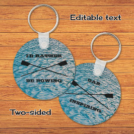 Benutzerdefinierter Text Ruderbügel auf Wasser Schlüsselanhänger