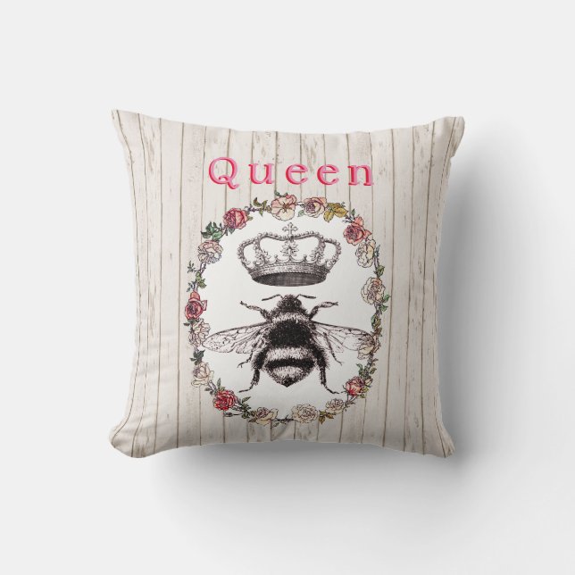 Benutzerdefinierter Text/ Rustikale Waldkronenbeer Kissen (Vorderseite)