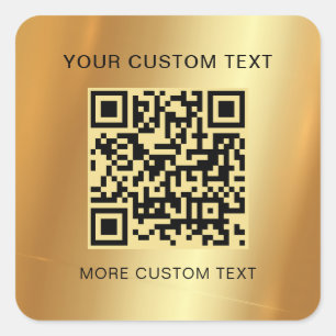 Benutzerdefinierter Text Scannable QR Code Glamour Quadratischer Aufkleber
