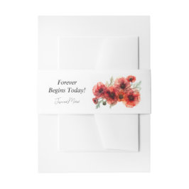 Benutzerdefinierter Text Scarlet Petal Serenade Einladungsbanderole