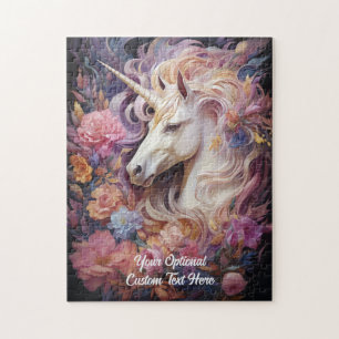 Benutzerdefinierter Text Schöner Einhorn Puzzle