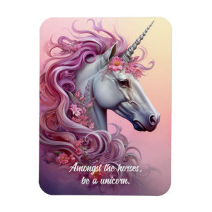 Benutzerdefinierter Text Schönes Einhorn Magnet