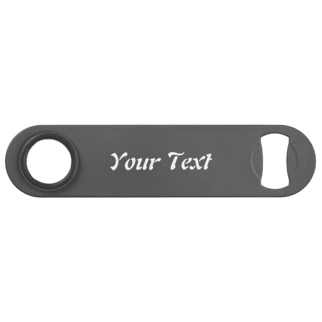 Benutzerdefinierter Text Schwarzleiste Schlüssel F Speed Flaschenöffner (Rückseite Horizontal)