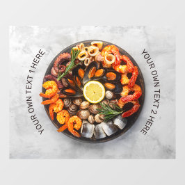 Benutzerdefinierter Text Seafood Platine Fensteraufkleber