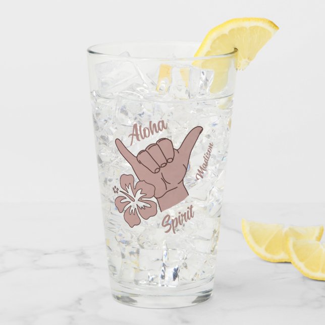 Benutzerdefinierter Text Shaka Glas (Rückseite Ice)