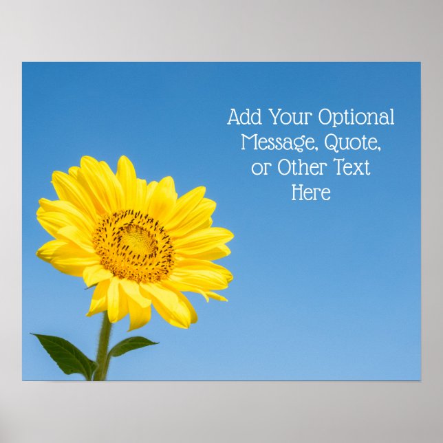 Benutzerdefinierter Text Sonnenblume Poster (Vorne)