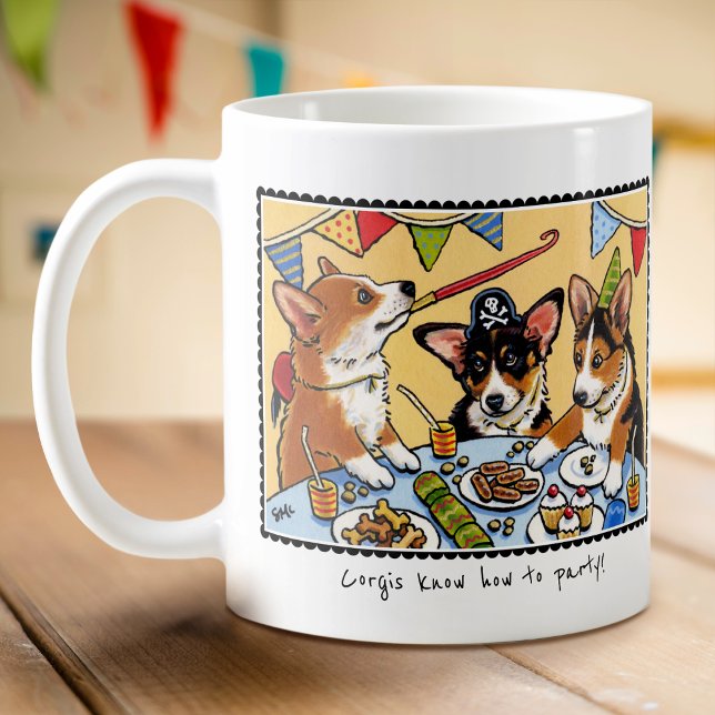 Benutzerdefinierter Text Spaß Corgi Hund Geburtsta Kaffeetasse (Von Creator hochgeladen)