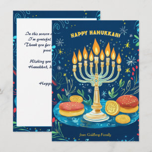 Benutzerdefinierter Text Starlit Hanukkah Wünsche Feiertagskarte