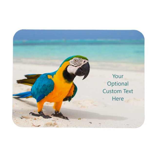 Benutzerdefinierter Text-Strandparrot Magnet (Horizontal)
