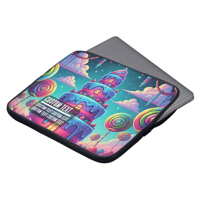 Benutzerdefinierter Text Surreal Candy Landschaft  Laptopschutzhülle (Vorne Oben)