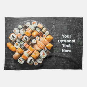 Benutzerdefinierter Text Sushi Platter Geschirrtuch
