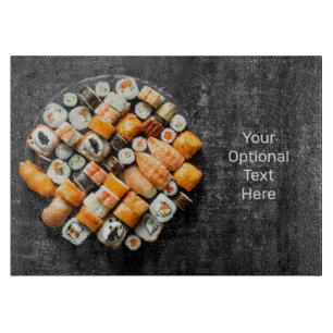 Benutzerdefinierter Text Sushi Platter Schneidebrett