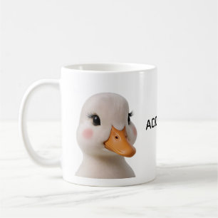 Benutzerdefinierter Text Süße Baby-Ente Kaffeetass Kaffeetasse