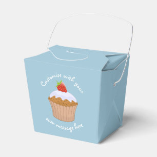 Benutzerdefinierter Text Süße Erdbeerbunke Blau Geschenkschachtel
