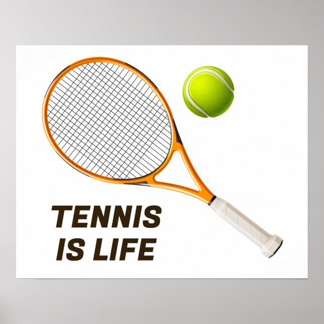 Benutzerdefinierter Text-Tennis Poster (Vorne)