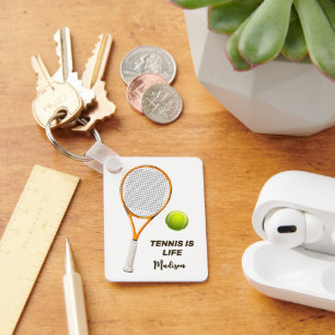 Benutzerdefinierter Text-Tennis Schlüsselanhänger