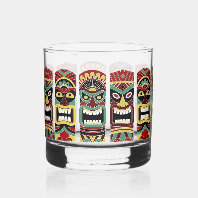 Benutzerdefinierter Text Tiki Totems Whiskyglas (Vorderseite)