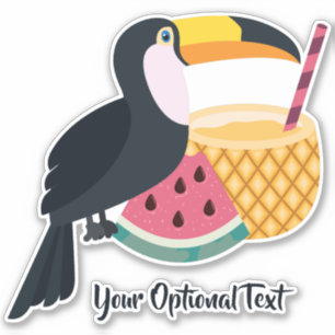 Benutzerdefinierter Text Toucan Illustration Aufkleber