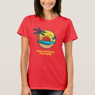 Benutzerdefinierter Text Tropeninsel Sonnenset T-Shirt