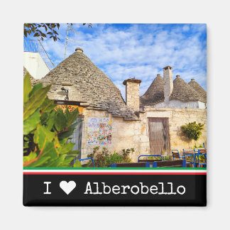 Benutzerdefinierter Text, Trulli Häuser, Alberobel Magnet
