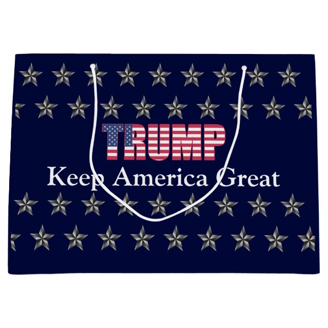 Benutzerdefinierter Text Trump Behalte Amerika gro Große Geschenktüte (Vorderseite)