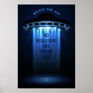Benutzerdefinierter Text UFO-Werbeplakat Poster